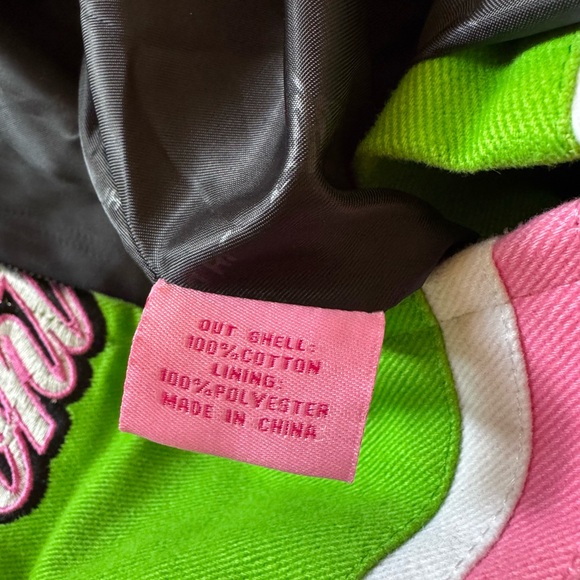 Vintage Y2K M&M’s “Don’t Beg” Racing Jacket in Green, Pink & Black Size 2XL - Picture 11 of 11